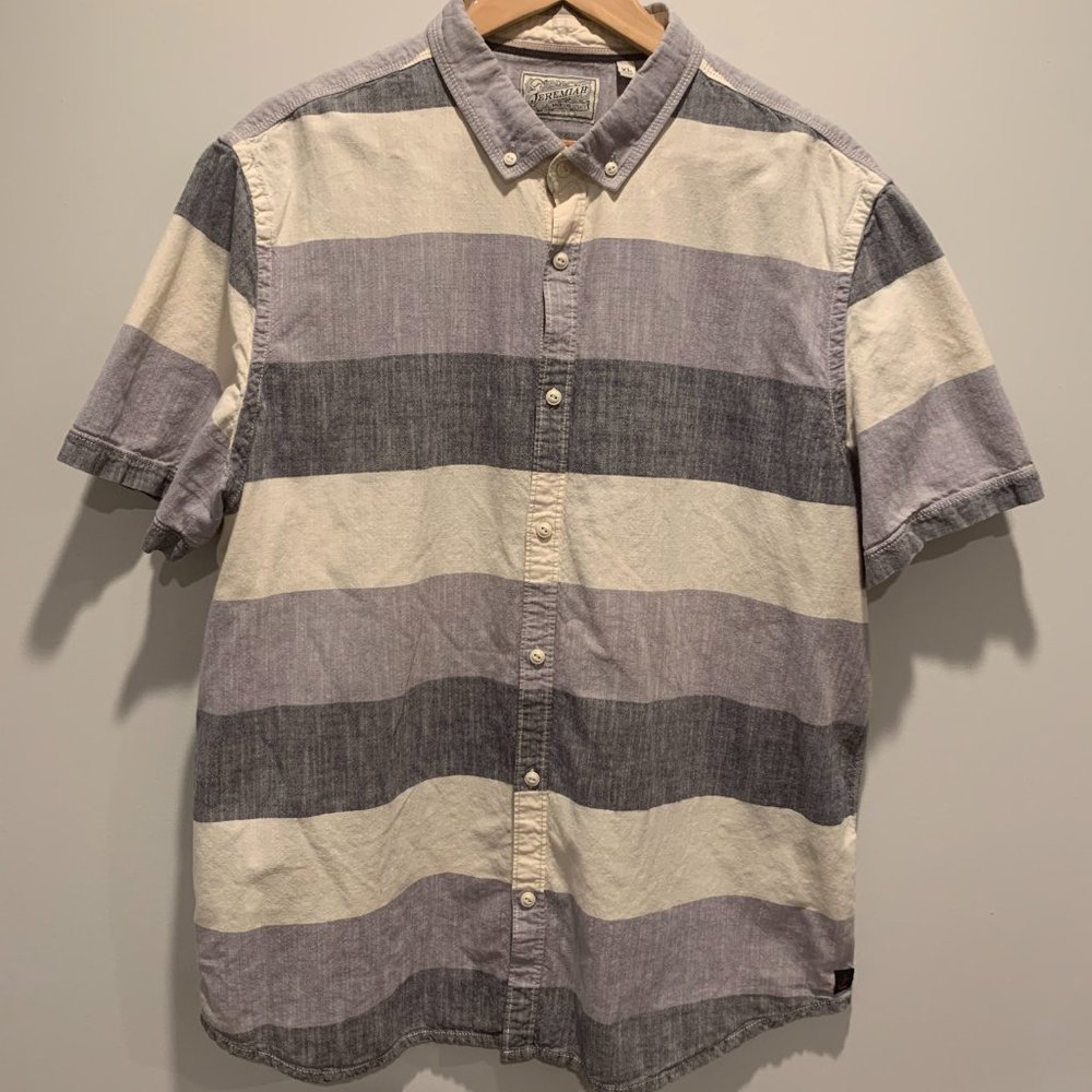 Jeremiah short sleeve stripped button down XL
